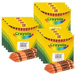 Crayola® Single Color Bulk Crayons, Regular Size, Orange, 12 Per Pack, 12 Packs