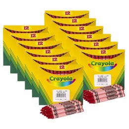 Crayola® Single Color Bulk Crayons, Regular Size, Red, 12 Per Pack, 12 Packs