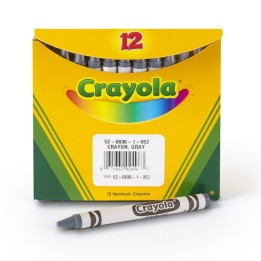 Crayola® Single Color Bulk Crayons, Regular Size, Gray, 12 Count