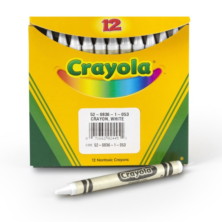 Crayola® Single Color Bulk Crayons, Regular Size, White, 12 Count