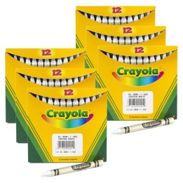 Crayola® Single Color Bulk Crayons, Regular Size, White, 12 Per Pack, 6 Packs