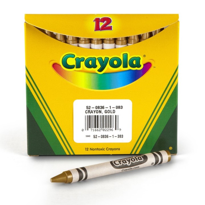 Crayola® Single Color Bulk Crayons, Regular Size, Gold, 12 Count