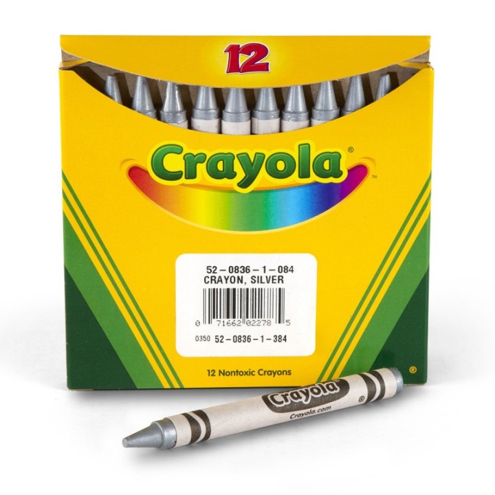 Crayola® Single Color Bulk Crayons, Regular Size, Silver, 12 Count
