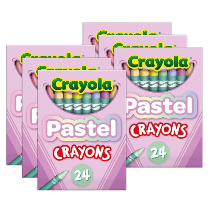 Crayola® Pastel Crayons, 24 Colors Per Pack, 6 Packs
