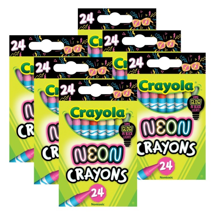 Crayola® Neon Crayons, 24 Per Pack, 6 Packs