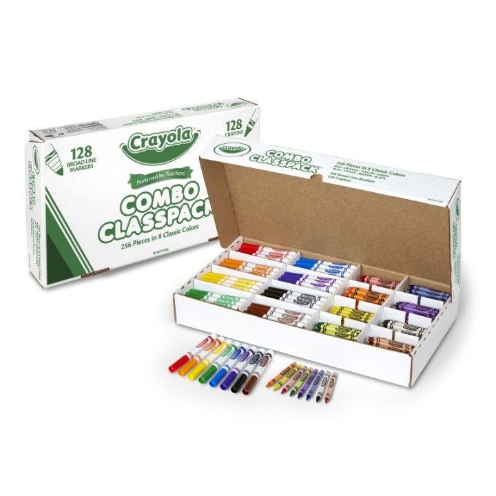 Crayola® Crayon/Marker Combo Classpack®, 8 Colors, Pack of 256