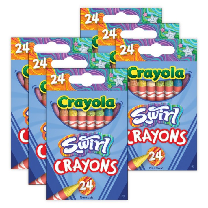 Crayola® SWIRL Crayons, 24 Per Pack, 6 Packs