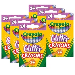 Crayola® Glitter Crayons, 24 Per Pack, 6 Packs