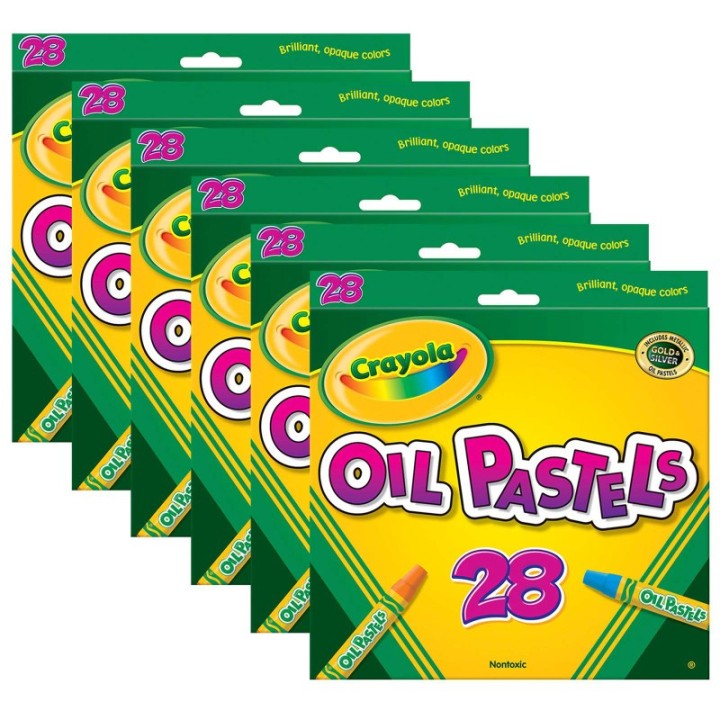Crayola® Oil Pastels, 28 Per Box, 6 Boxes