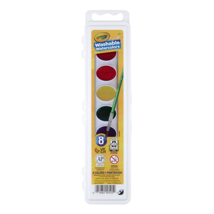 Crayola® Semi-Moist Washable Watercolor Set, 8 Colors