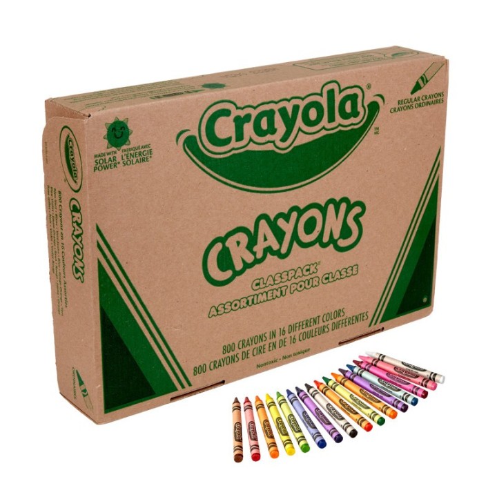 Crayola® Crayon Classpack®, Reg Size, 16 Colors, Pack of 800
