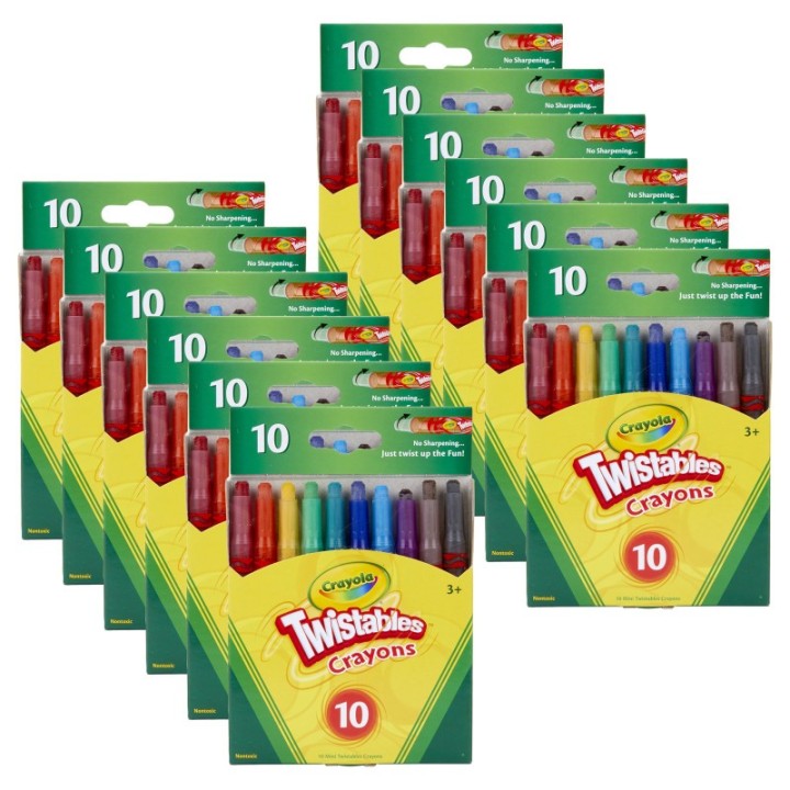 Crayola® Mini Twistables Crayons, 10 Per Pack, 12 Packs