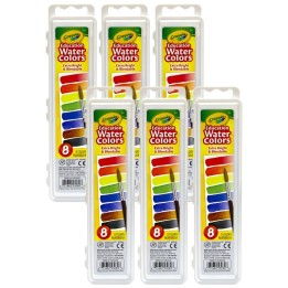 Crayola® Education Oval Pans Watercolors Set, 8 Colors, Pack of 6