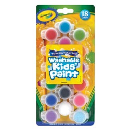 Crayola® Washable Kids Paint Set & Paintbrush, 18 Count