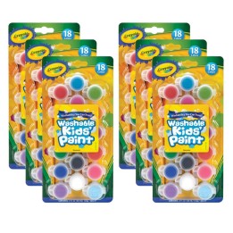 Crayola® Washable Kids Paint Set & Paintbrush, 18 Count, 6 Sets