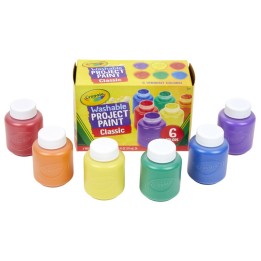 Crayola® Washable Project Paint, Classic Colors, 2 Ounce Bottles, 6 Count