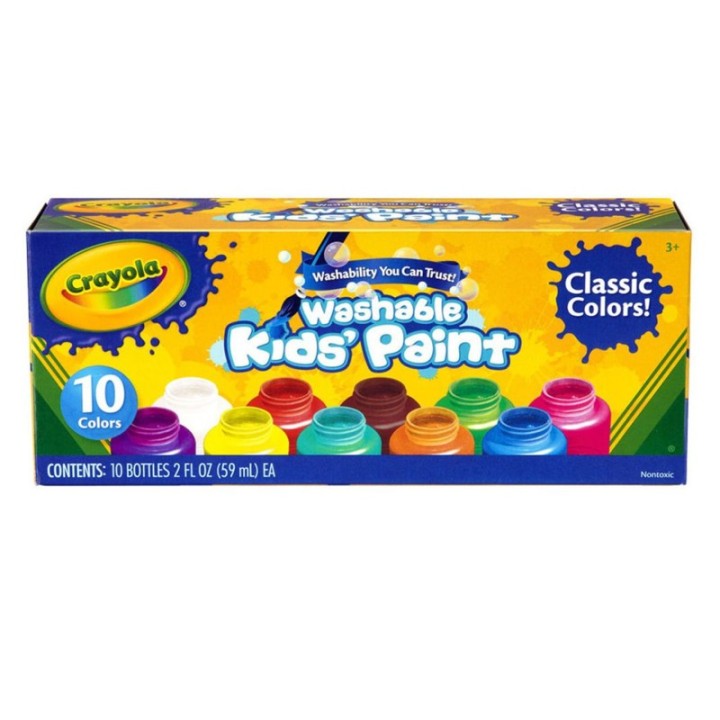Crayola® Washable Kid's Paint, Assorted Colors, Pack of 10