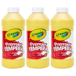 Crayola® Premier Tempera Paint, 16 oz, Yellow, Pack of 3