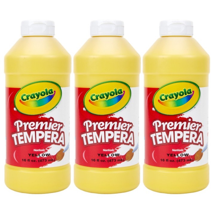 Crayola® Premier Tempera Paint, 16 oz, Yellow, Pack of 3