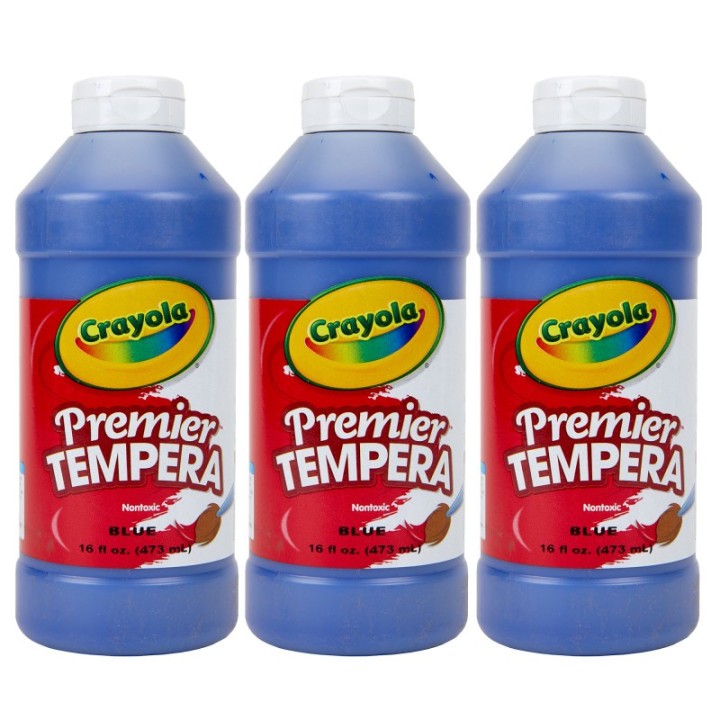 Crayola® Premier Tempera Paint, 16 oz, Blue, Pack of 3