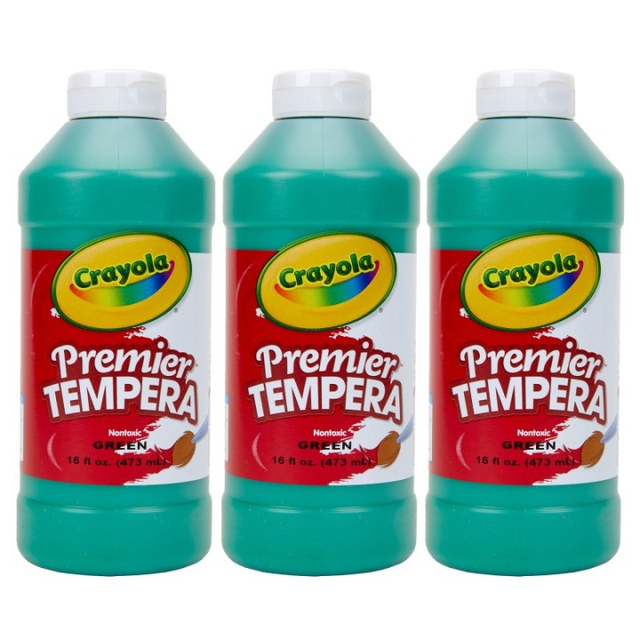 Crayola® Premier Tempera Paint, 16 oz, Green, Pack of 3