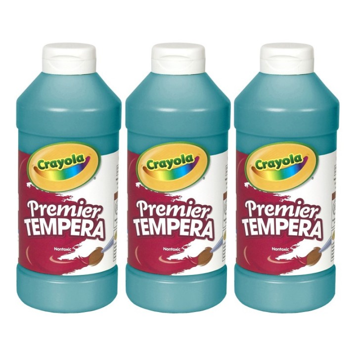 Crayola® Premier Tempera Paint, 16 oz, Turquoise, Pack of 3