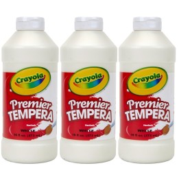 Crayola® Premier Tempera Paint, 16 oz, White, Pack of 3