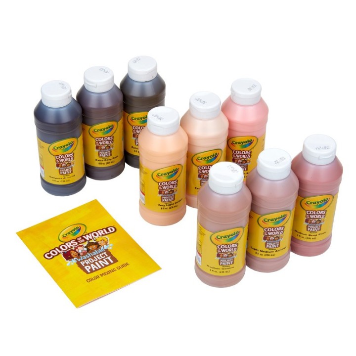 Crayola® Colors of the World Spill Proof Washable Project Paints, Set of 9