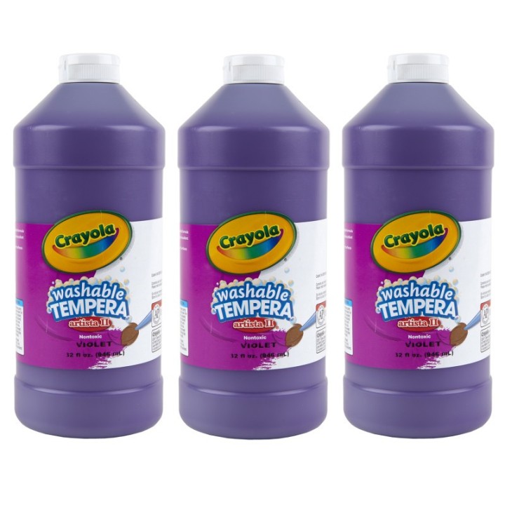 Crayola® Artista II Washable Tempera Paint, 32 oz, Violet, Pack of 3