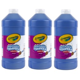 Crayola® Artista II Washable Tempera Paint, 32 oz, Blue, Pack of 3