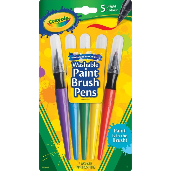 Crayola® Washable No Drip Paint Brush Pens, 5 Count