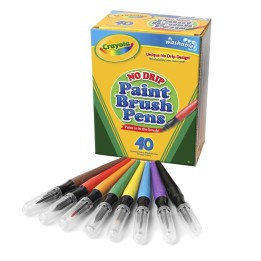 Crayola® No-Drip Washable Paint Brush Pens, 8 Assorted Colors, 40 Count