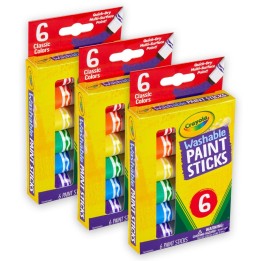 Crayola® Washable Paint Sticks, 6 Per Pack, 3 Packs
