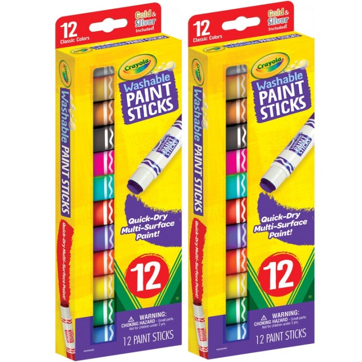 Crayola® Washable Paint Sticks, 12 Per Pack, 2 Packs