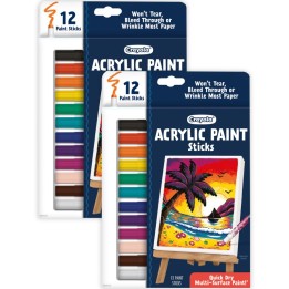 Crayola® Acrylic Paint Doodle Sticks, 12 Per Pack, 2 Packs