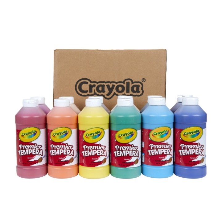Crayola® Premier Tempera Paint Set, 16 oz. Assorted Colors, Set of 12