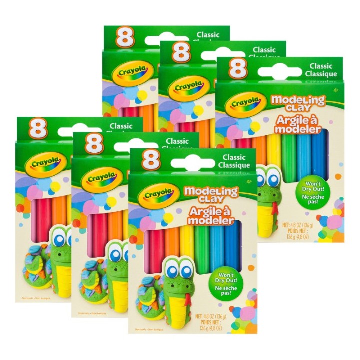 Crayola® Modeling Clay Classic Colors, 8 Per Pack, 6 Packs