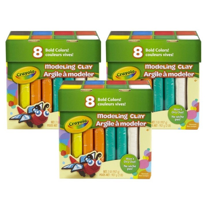 Crayola® Modeling Clay, 2 lb. Jumbo Assortment, 8 Colors Per Box, 3 Boxes