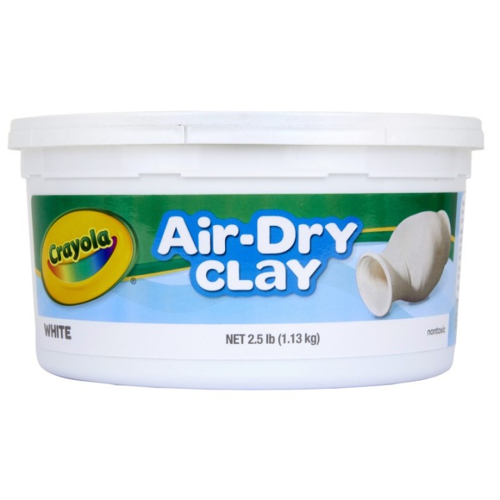 Crayola® Air-Dry Clay, 2.5 Pounds Resealable Bucket, White