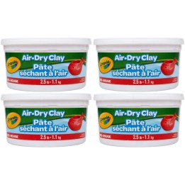 Crayola® Air Dry Clay, 2.5lb Tub, Red, Pack of 4