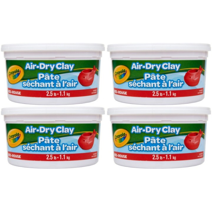 Crayola® Air Dry Clay, 2.5lb Tub, Red, Pack of 4