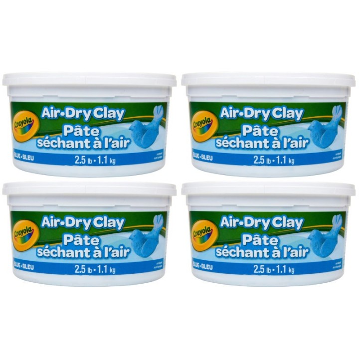 Crayola® Air Dry Clay, 2.5lb Tub, Blue, Pack of 4