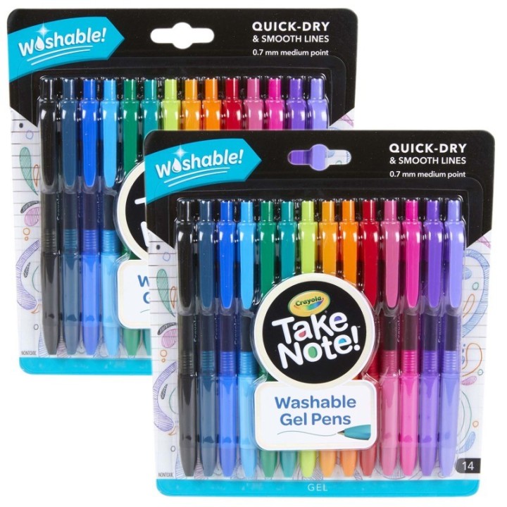 Crayola® Take Note! Washable Gel Pens, 14 Per Pack, 2 Packs