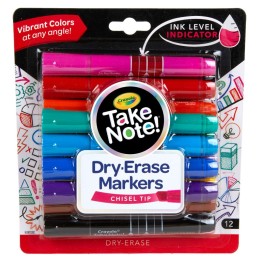 Crayola® Take Note! Dry Erase Markers, Chisel Tip, 12 Count