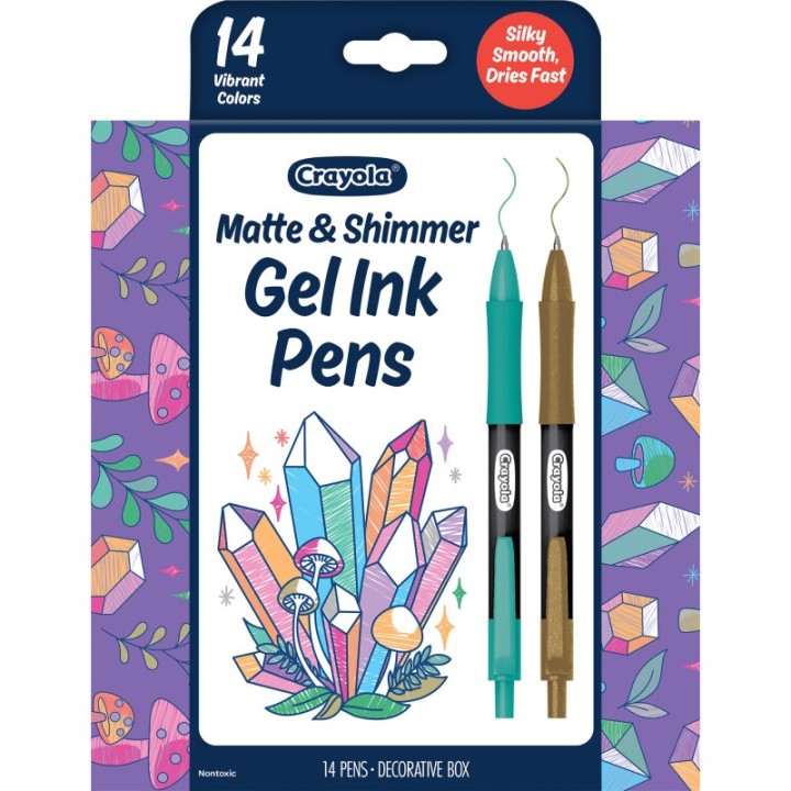 Crayola® Matte & Shimmer Gel Ink Pens, Pack of 14