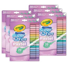 Crayola® Supertip Markers, Pastel, 20 Per Pack, 6 Packs