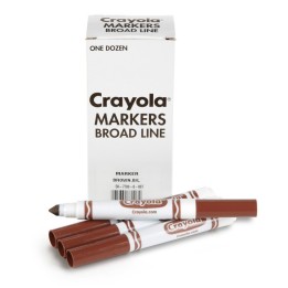 Crayola® Bulk Markers, Conical Tip, Brown, 12 Count