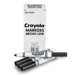 Crayola® Bulk Markers, Conical Tip, Black, 12 Count
