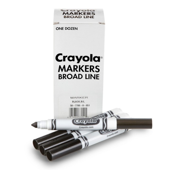 Crayola® Bulk Markers, Conical Tip, Black, 12 Count