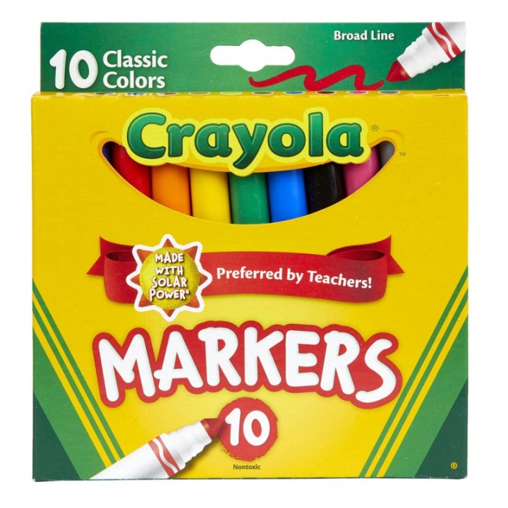 Crayola® Broad Line Markers, Classic Colors, Pack of 10